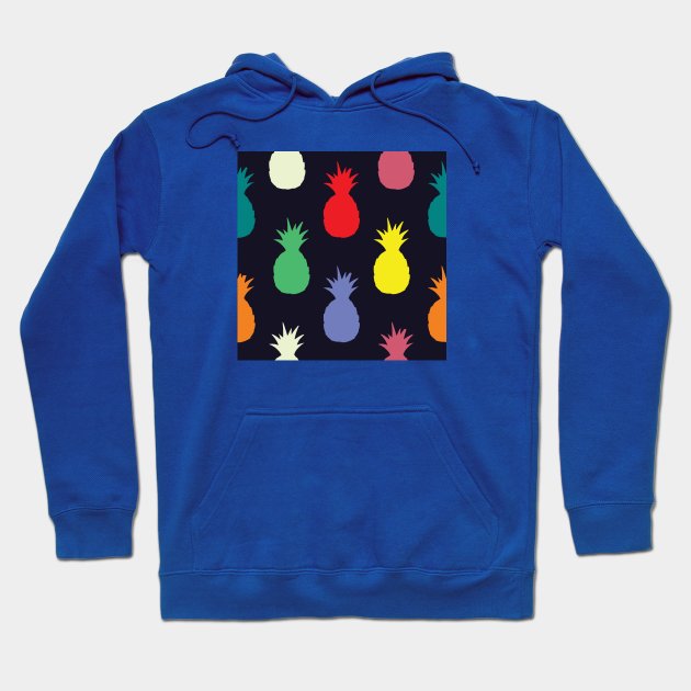 Colorful Pineapple Fruit Pattern Hoodie by FromTheAshes